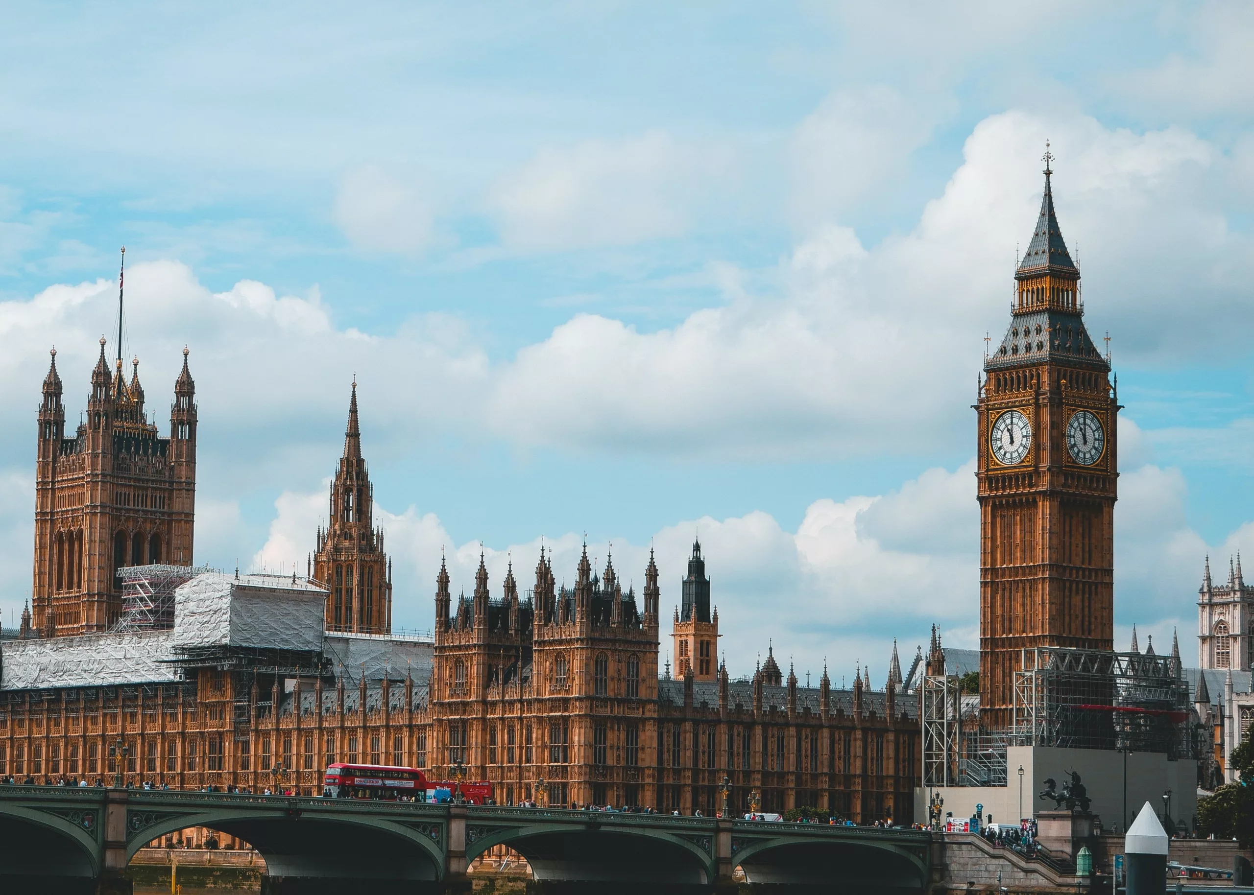 A view of the Houses of Parliament over the Thames