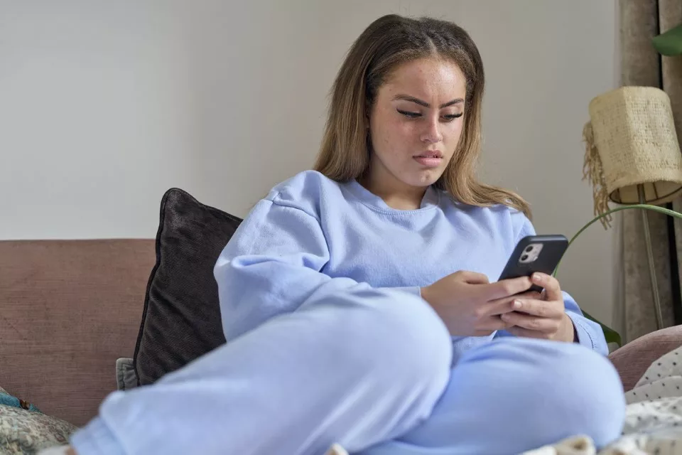 Young girl on her phone